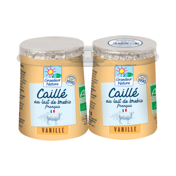 Caillé lait de brebis vanille 2x125g Grandeur Nature