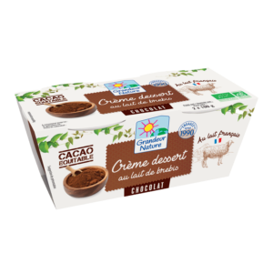 Crème dessert chocolat au lait de brebis 2x100g Grandeur Nature