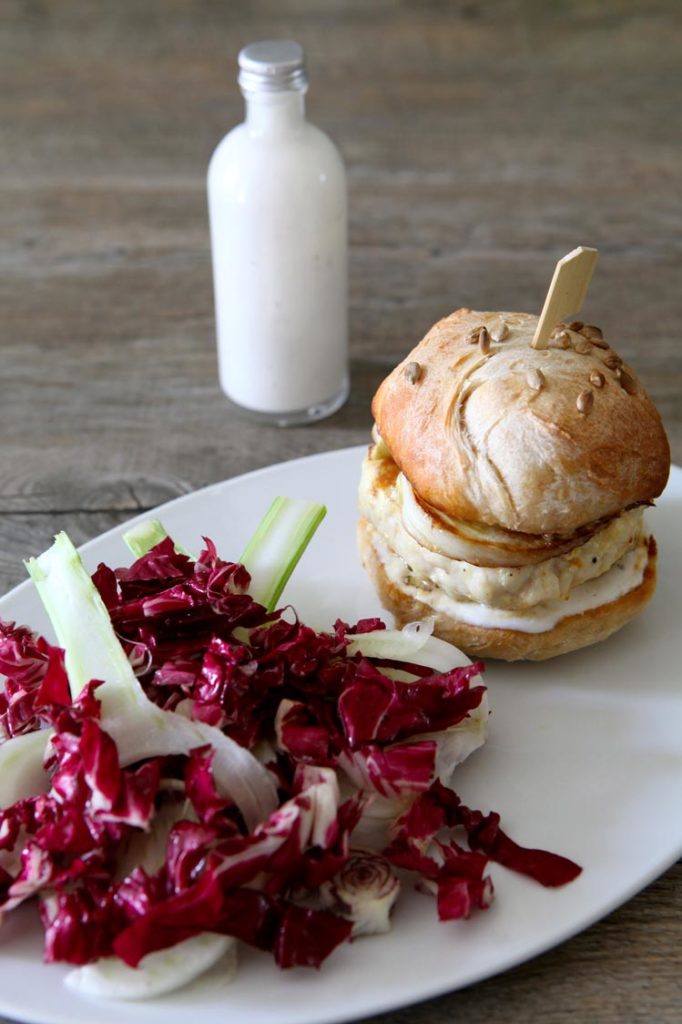 burger de poulet au citron préparation terminée