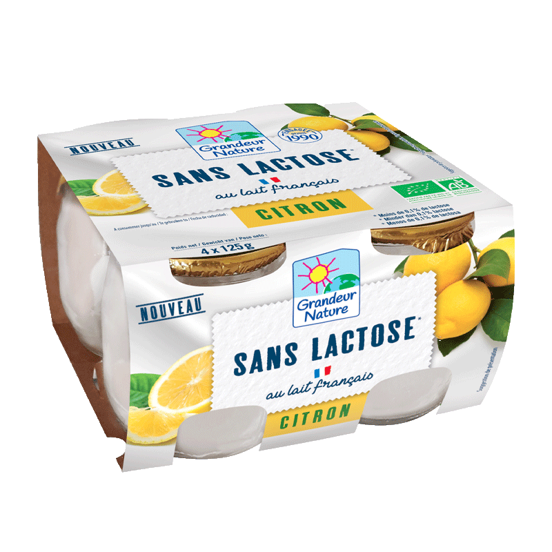 spécialité laitière délactosée saveur citron