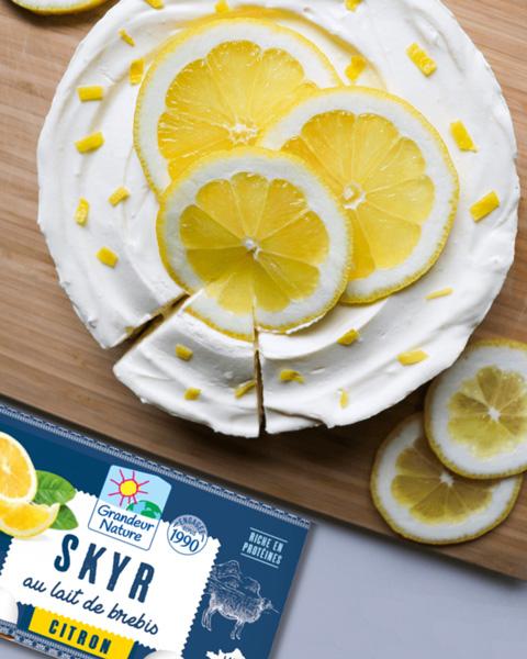 recette cheesecake au skyr citron Grandeur Nature, le cheesecake revisité façon islandaise