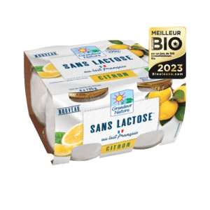spécialité délactosé au citron Grandeur Nature élu meilleur produit bio 2023