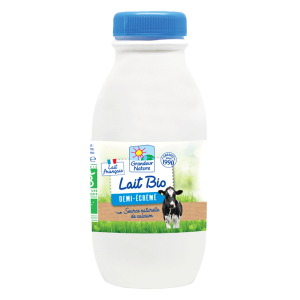 Lait bio Demi Ecreme 50cl Grandeur Nature Format pratique