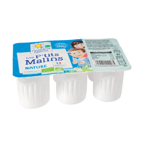 Les p'tits malins nature 20% 6x60g dessert bio pour enfants