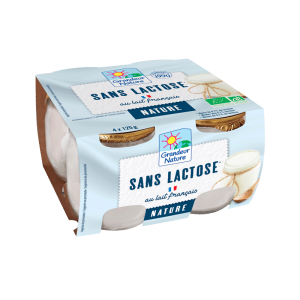 Spécialité laitière délactosée pot verre bio 4x125g Grandeur Nature