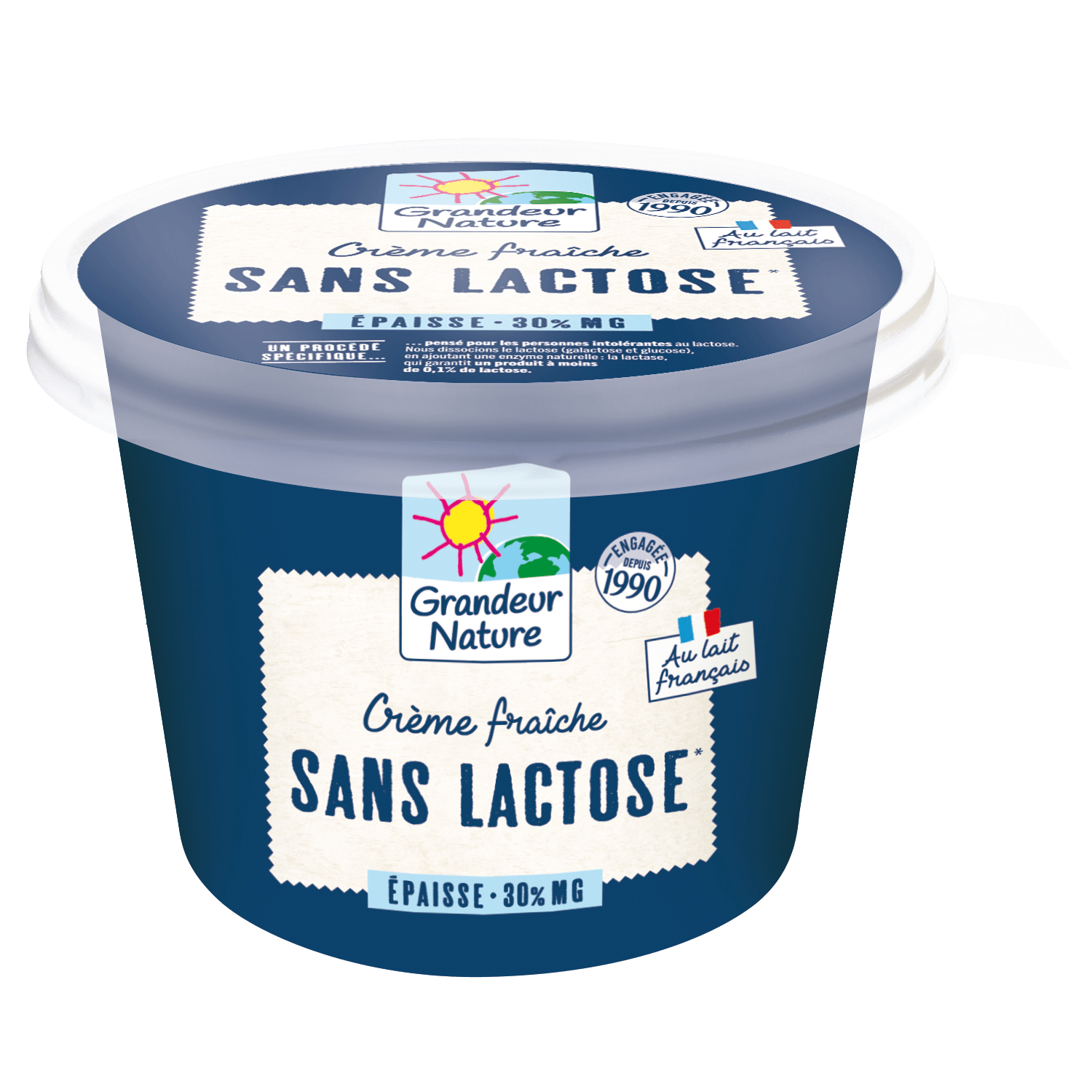 Crème fraiche épaisse sans lactose bio Grandeur nature