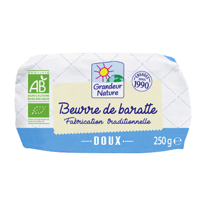 Beurre moulé doux 250g bio Grandeur Nature