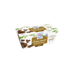 Crème dessert café au lait de brebis 2x100g Grandeur nature
