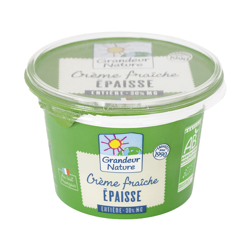 Crème fraîche épaisse pot de 20cl bio Grandeur nature