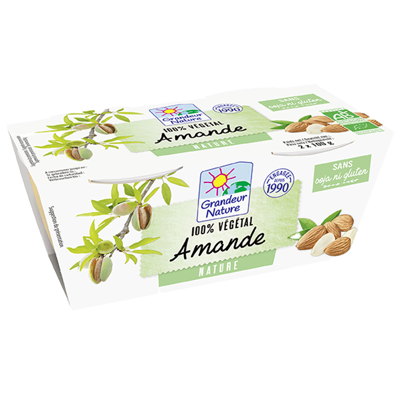 Dessert végétal amande nature Grandeur Nature