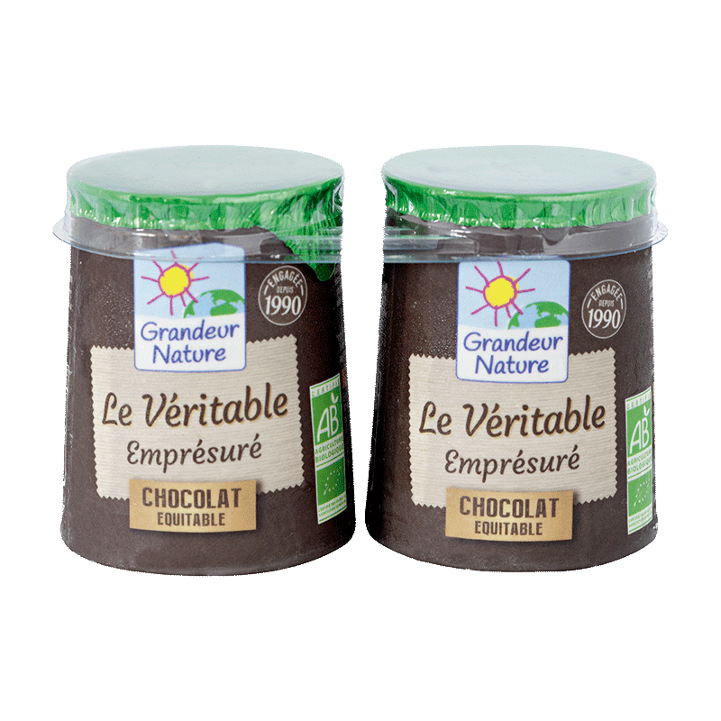Emprésuré chocolat équitable 2x125g bio Grandeur Nature