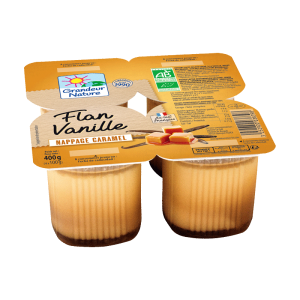 Flan vanille nappé caramel bio 4x100g Grandeur Nature