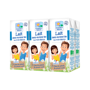 Lait UHT bio demi écrémé 6 x 20cl Grandeur Nature