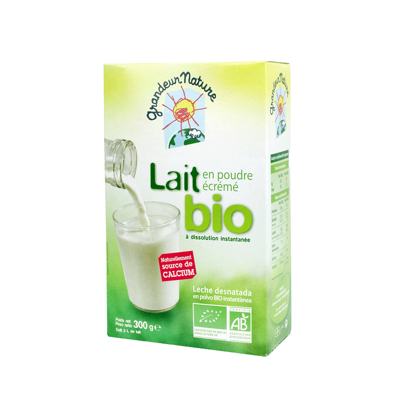 lait en poudre écrémé bio Grandeur Nature