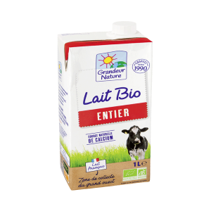 Lait bio entier Brique 1l Grandeur Nature