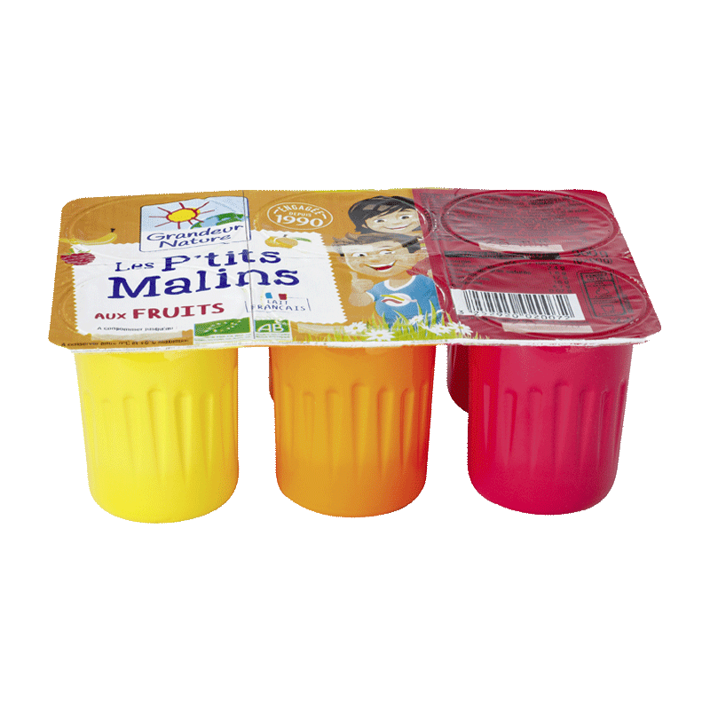 Les p'tits malins Dessert lacté enfants bio Grandeur Nature