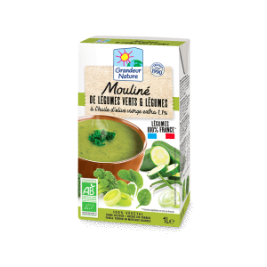 Soupe moulinée de légumes verts à l'huile d'olive vierge bio Grandeur Nature