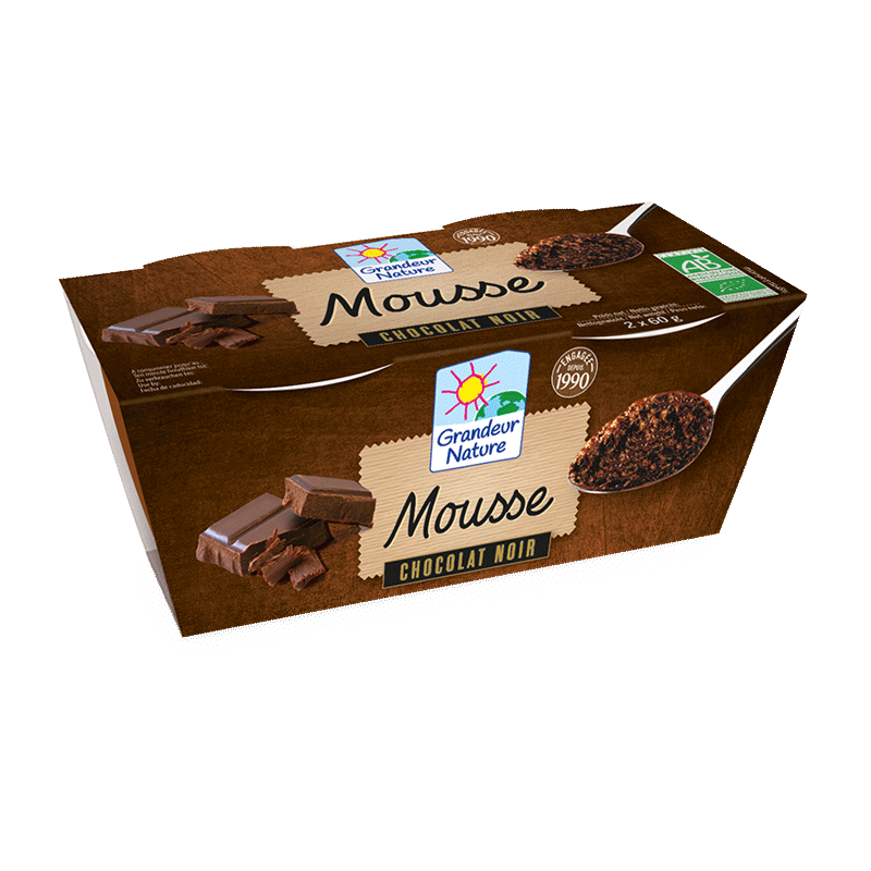 Mousses au chocolat bio Grandeur Nature 42 % de cacao