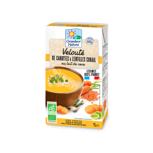 Velouté carottes & lentilles corail bio Grandeur Nature