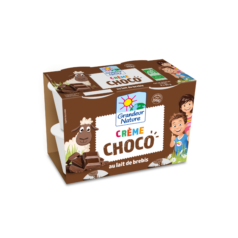 Crème chocolat au lait de brebis BIO Grandeur Nature