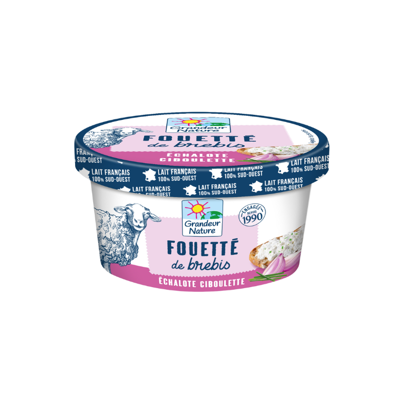 Fromage fouetté échalotte ciboulette au lait de brebis