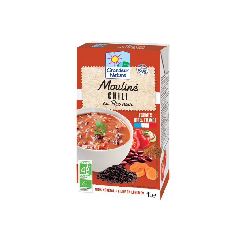 Soupe moulinée chili au riz noir Grandeur Nature Bio 1L